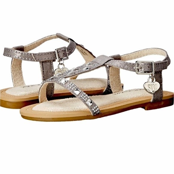 Stuart Weitzman Camia Doraly Crystalized T-Strap Sandal 5 - Picture 1 of 10